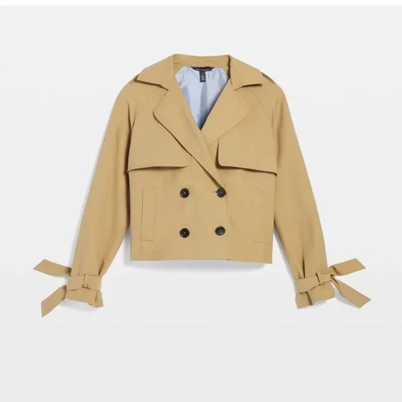 New -  Cropped Trench Coat - Picture 3 of 4